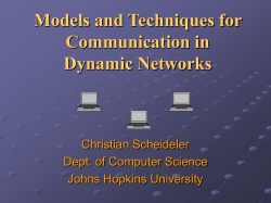Models and Techniques for Communication in Dynamic