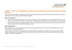 TOOL 11: Developing an assessment specification to procure