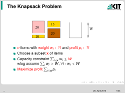 The Knapsack Problem
