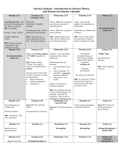 Literary Analysis &ndash; Introduction to Literary Theory and Schools of