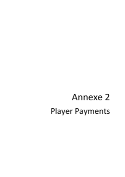 Annexe 2 &ndash; Player Payments