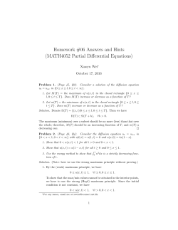 Homework #06 Answers and Hints (MATH4052 Partial Differential