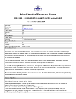 ECON 3110-ECONOMICS OF ORGANIZATION