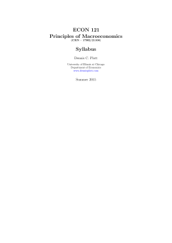 ECON 121 Principles of Macroeconomics Syllabus