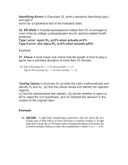 Identifying Errors In Exercises 32, write a sentence describing type I