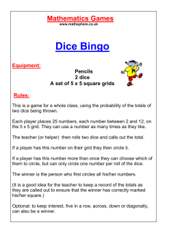 Dice Bingo - MathSphere