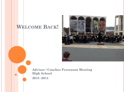 Coaches Preseason Meeting - School District of Holmen