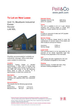 To Let on New Lease Unit 13, Mealbank Industrial Estate Kendal
