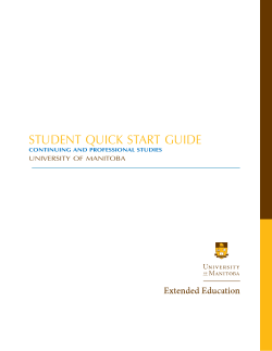 Student Quick Start Guide - University of Manitoba