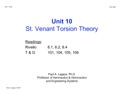Unit 10 St. Venant Torsion Theory