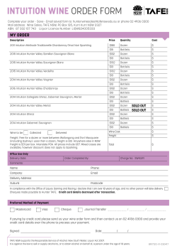 intuition wine order form - Hunter TAFE