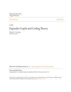 Expander Graphs and Coding Theory - TigerPrints