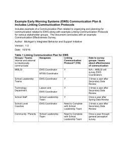 Example Early Warning System (EWS) Communication