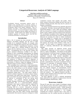 Categorical Recurrence Analysis of Child Language