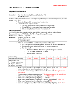 Teacher Instructions Dice Roll with the TI &ndash;Nspire