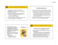 Payoff Statements Problem 1 If Bank Gave Correct Payoff