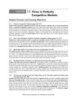 CHAPTER 11|Firms in Perfectly Competitive