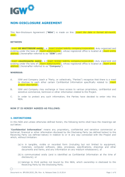 non-disclosure agreement