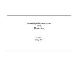 Knowledge Representation and Reasoning