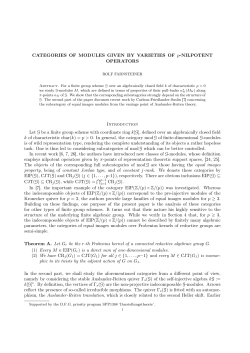 CATEGORIES OF MODULES GIVEN BY VARIETIES OF p