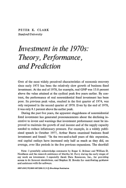 Investment in the 1970s: Theory, Performance, and Prediction