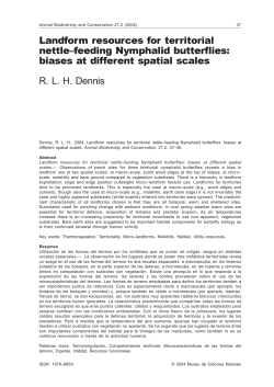 Landform resources for territorial nettle&ndash;feeding Nymphalid butterflies