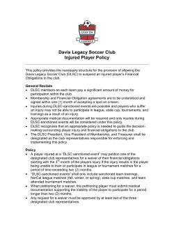 Davis Legacy Soccer Club Injured Player Policy