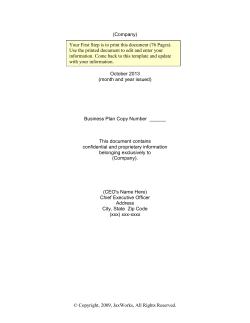 Business Plan Classic - JaxWorks Small Business Spreadsheet