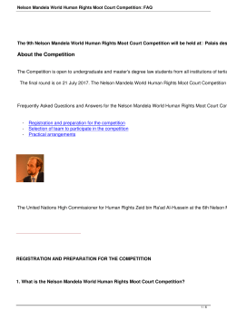 Nelson Mandela World Human Rights Moot Court Competition: FAQ