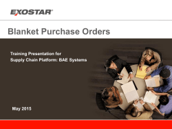Blanket Purchase Orders