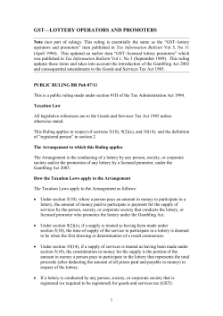 gst&mdash;lottery operators and promoters