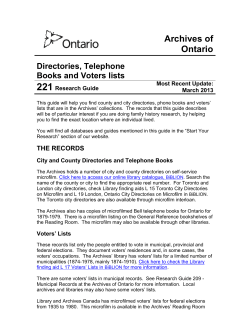 Directories, Telephone Books and Voters` Lists for more information