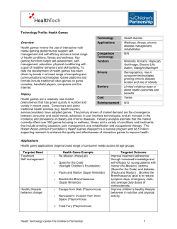 Health Games - The Children`s Partnership