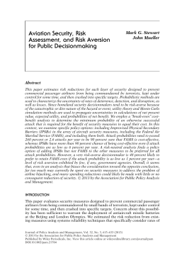 Aviation Security, Risk Assessment, and Risk Aversion for Public