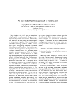 An automata-theoretic approach to minimalism