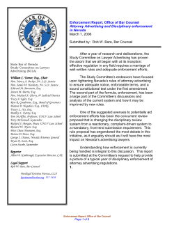Enforcement Report, Office of Bar Counsel Attorney Advertising and