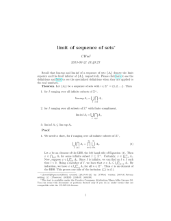 limit of sequence of sets