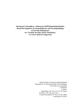Sociomoral Atmosphere, Adolescent-Staff Relationship - UvA-DARE