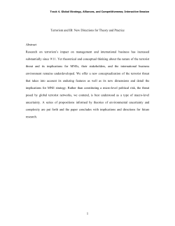 Terrorism and IB: New Directions for Theory and Practice Abstract