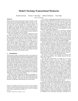 Model Checking Transactional Memories - Infoscience