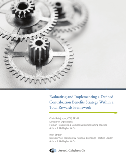 Evaluating and Implementing a Defined Contribution Benefits