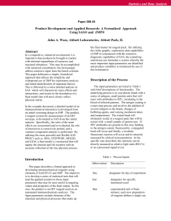 SUGI 25: Product Development and Applied Research: A Formal