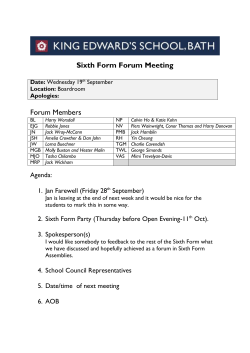 Sixth Form Forum Meeting Minutes Date