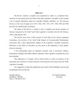 Review - Tamil Nadu Legislative Assembly