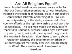 Are All Religions Equal?