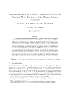 Integrated Mathematical Analysis of Agricultural Systems and