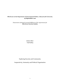 Inoperativity, Immunity and Political Organisation