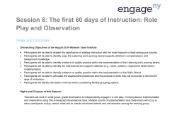 Facilitator`s Guide: Role Play and Observation