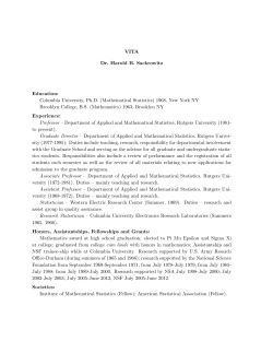 Harold B. Sackrowitz - Department of Statistics and Biostatistics