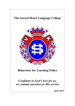 Behaviour for Learning pdf - The Sacred Heart Language College